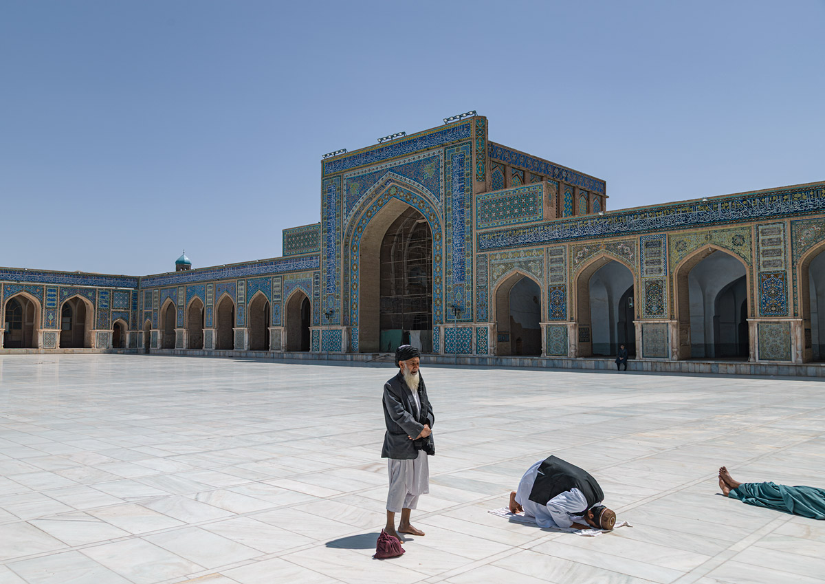 A moment of prayer in Herat's Central Blue Mosque